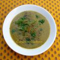 Velouté aux courgettes, lentilles et coriandre