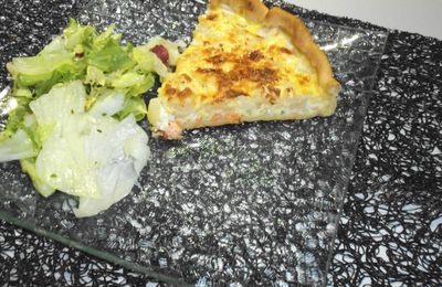 Quiche au saumon et pâtisson