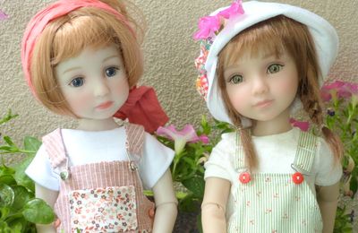 Les grandes au jardin:Kate et Flora et un quatuor en salopettes