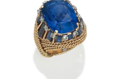 A sapphire and diamond ring, by Sterlé, circa 1960