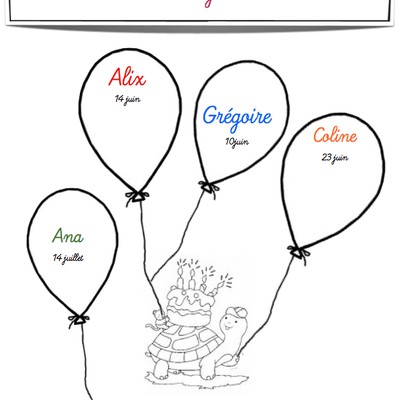 Anniversaires de juin et juillet ...