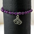 Bracelet en améthyste et argent - fleur de lotus