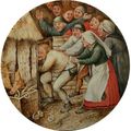 Pieter Brueghel the Younger (1564 - 1636 Antwerp), Tondo with depiction of a Dutch proverb