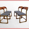 Chaises vintage Baumann Traineaux années 1960