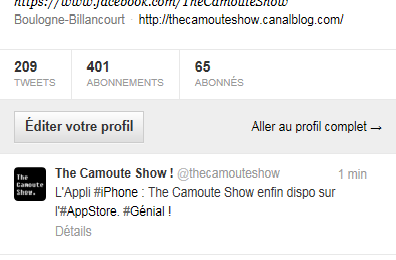 Pétition : Pour que " The Camoute Show ! " ai un "profil" certifié par Twitter