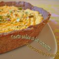 Tarte salée à la noisette, crème carottes et roquefort 