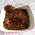 bowl cake noisette amande pépites de chocolat avec son d'avoine et psyllium (diététique, sans oeuf ni beurre, riche en fibres) 