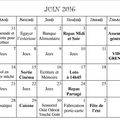 Planning Juin 2016