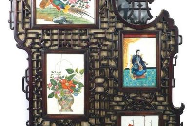 Ensemble de seize peintures. Extrême-Orient, fin XIXe-début XXe.