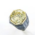 18.46 carats, VS1 Clarity fancy intense yellow diamond and hematite ring, Bulgari