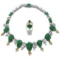 Emerald and diamond demi-parure, Cartier, 1970s