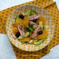 Salade d'oranges, avocat, sardines 