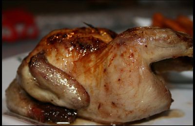 Cailles laquées et frites de patates douces