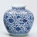 A blue and white jar, 18th Century