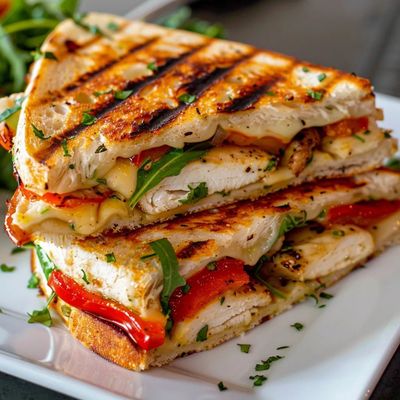 Panini poulet poivron rôti au gouda fondant irrésistible
