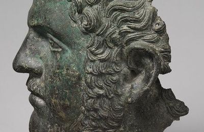 Fragmentary bronze portrait of the emperor Caracalla, ca. 212–217 A.D. Mid-Imperial, Severan. Roman Bronze
