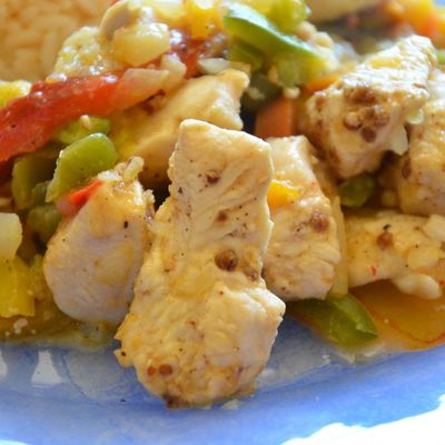 Poulet à la coriandre aux poivrons
