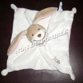 Doudou Lapin Plat Rose Et Blanc Okaïdi Obaïbi