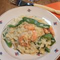 Risotto aux crevettes et pois gourmands : cuisson au four