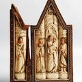 Retable domestique en forme de triptyque. Atelier des Ambriachi, Florence ou Venise. Vers 1400