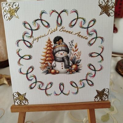 carte brodee noel 
