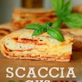 Scaccia Ragusana (Tomato, Cheese & Basil Pie)