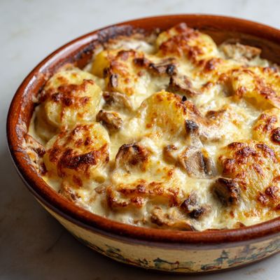 Gratin de pommes de terre champignons – Fondant, savoureux et réconfortant
