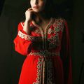 Caftan haute couture rouge orné