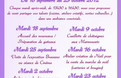 programme septembre octobre 2012
