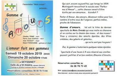  “ Gamme d’amours” (contes et chansons) au Petit Théâtre de Seyssinet