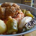 BARBOUCHA HAMRA ( COUSCOUS CAMPAGNARD) AUX TOMATES FRAÎCHES ET POULET POUR UN SDF