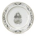A Grisaille Dish, decorated with the 'Priumph of Galatea', Qianlong period (1736-1795)