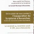 inauguration officielle d'Avranches (50), le musée des manuscrits du Mont-Saint-Michel