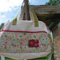 Sac à langer blanc et rose