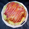 Tatin de pommes de terre, chèvre et poitrine fumée