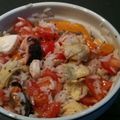 Salade riz aux légumes et aux fruits de mer