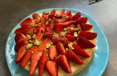 Tarte aux fraises et pistaches