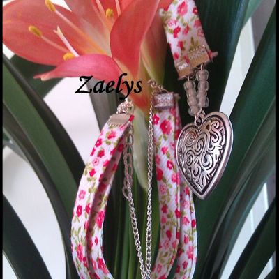 collier " Coeur de printemps" Bracelet "Trefle de printemps"