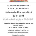 VIDE TA CHAMBRE Organisé par LES AMIS DES ECOLES - Dimanche 21 octobre à la salle des fêtes de Saint-Léon-Sur-l'Isle