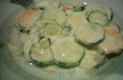 Petit gratin de courgettes et chèvre frais au curcuma