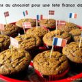 Gros muffins au chocolat pour une fête Franco-danoise