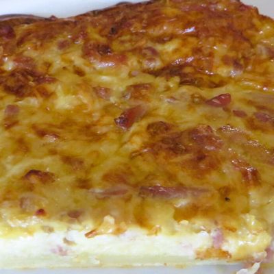 Tarte oignon lardons cancoillotte