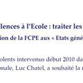 FCPE - VIOLENCES A L'ÉCOLE