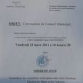 Convocation du Conseil Municipal du 28 mars 2014