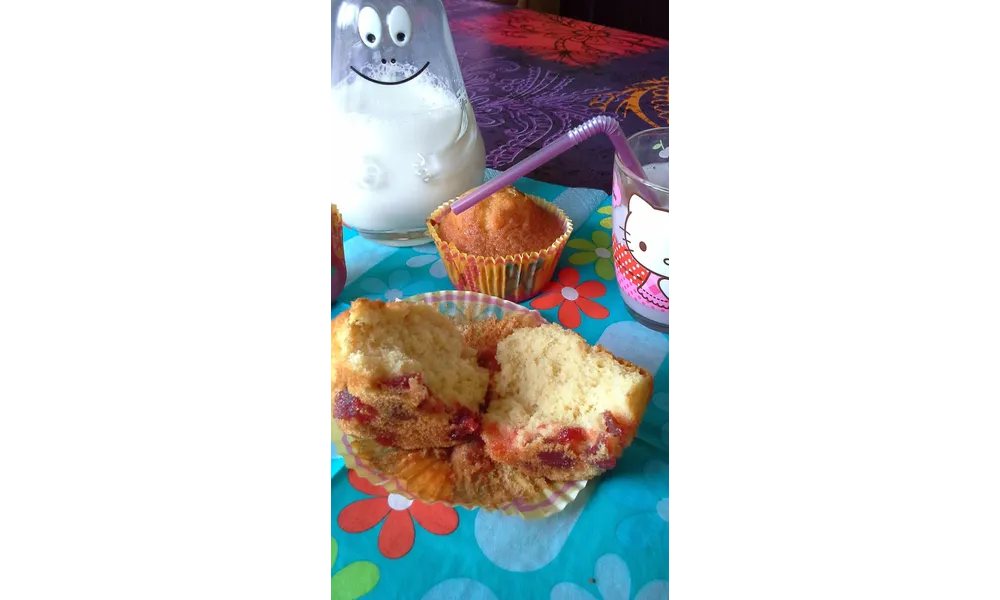 Muffins aux cerises confites