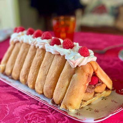 Buche chalet au chocolat et Cognac