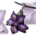 Pendentif triangle fleur violette !