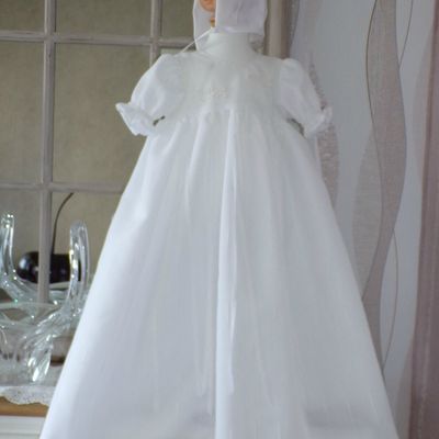 robe longue de bapteme mixte 