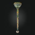 A gem set and enamelled gold flywhisk handle, India, possibly Hyderabad, second half 18th century or possibly later
