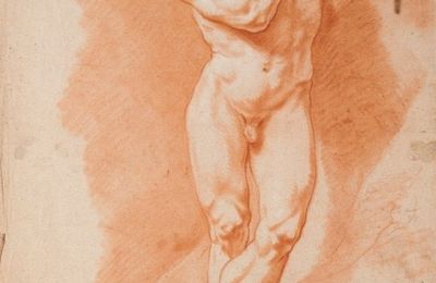 Ecole Française du XVIIIe siècle, Académie d'homme recto-verso